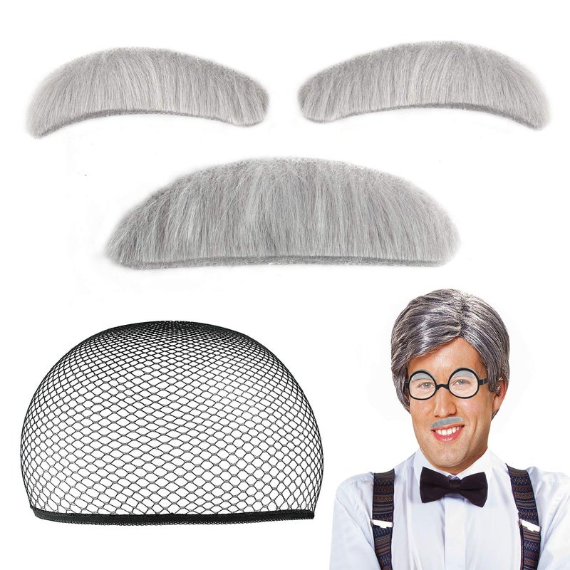 Beelittle Old Man Costume Mad Scientist Wig Set Albert Einstien Ben Benjamin Franklin Grandpa Costume - Image 3
